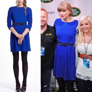 Anthropologie Girls From Savoy Blue Ponte Knit Dress (as Seen on Taylor Swift)